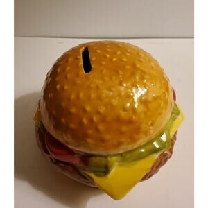 Vintage Ceramic Hamburger Coin Bank